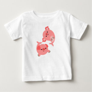 Niedliches Paar von Cartoon Merschwan Baby T - Shi T-shirt