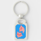 Niedliches Paar von Cartoon Merwine Schlüsselanhän Schlüsselanhänger (Vorderseite)