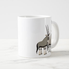 Niedliches Paar von Cartoon Oryxes Jumbo Tasse
