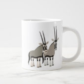 Niedliches Paar von Cartoon Oryxes Jumbo Tasse (Rechts)
