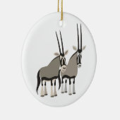 Niedliches Paar von Cartoon Oryxes Ornament (Rechts)
