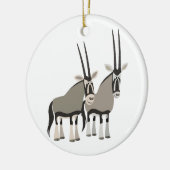 Niedliches Paar von Cartoon Oryxes Ornament (Links)