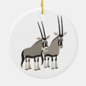 Niedliches Paar von Cartoon Oryxes Ornament (Hinten)