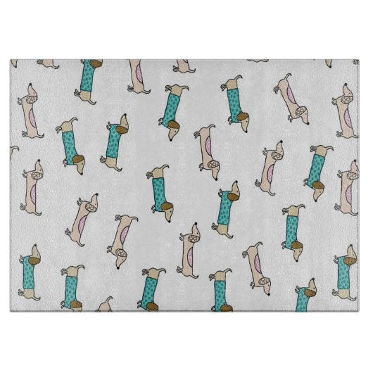 Niedliches Paar von Dackeln Schneidebrett (Vorderseite)