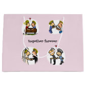 Niedliches Paar zusammen Forever Funny Cartoon Große Geschenktüte (Vorderseite)
