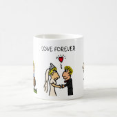 Niedliches Paar zusammen Forever Funny Cartoon Kaffeetasse (Mittel)