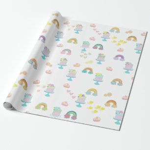 niedliches Packpapier für Regenbogenkuchen