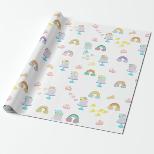 niedliches Packpapier für Regenbogenkuchen (Ungerollt)