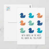 Niedliches Paddeln von Enten Art III Postkarte (Vorne/Hinten)
