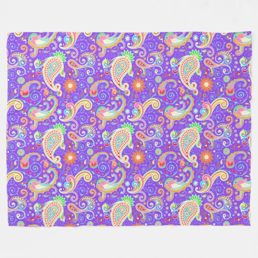 Niedliches Paisley-Muster Fleecedecke (Vorderseite (Horizontal))