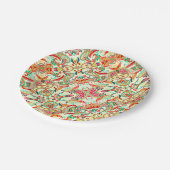 Niedliches Paisley-Muster Pappteller (Schrägansicht)