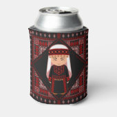 niedliches palästinensisches Mädchen Embroidere ro Dosenkühler (Kanne Rückseite)
