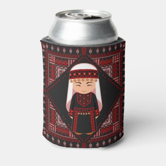 niedliches palästinensisches Mädchen Embroidere ro Dosenkühler (Kanne Rückseite)
