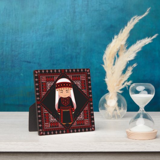 niedliches palästinensisches Mädchen Embroidere ro Fotoplatte (InSitu)