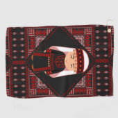 niedliches palästinensisches Mädchen Embroidere ro Golfhandtuch (Horizontal)