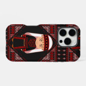 niedliches palästinensisches Mädchen Embroidere ro iPhone Hülle (Rückseite (Horizontal))