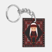 niedliches palästinensisches Mädchen Embroidere ro Schlüsselanhänger (Vorderseite links)