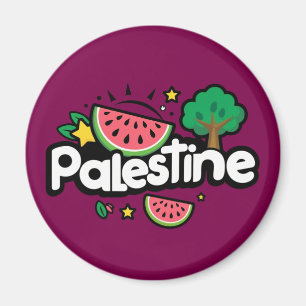 Niedliches palästinensisches Wort, umgeben von Was Magnet