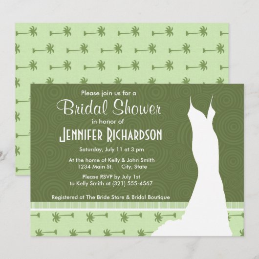 Niedliches Palmbaummuster Einladung (Vorne/Hinten)