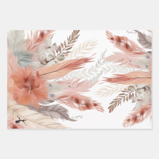 Niedliches Pampasgras Geschenkpapier Set (Vorderseite)