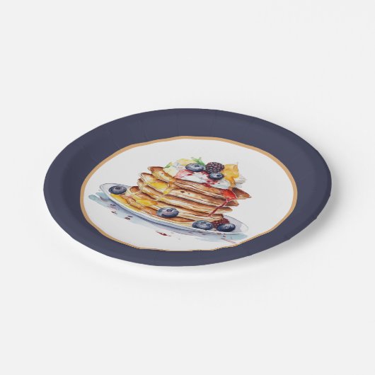 Niedliches Pancake Breakfast Party Pappteller (Schrägansicht)