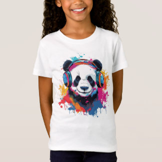 Niedliches Panda Aquarellfarben zeichnend T-Shirt