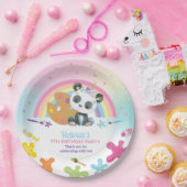 Niedliches Panda Art Craft Party Rainbow Geburtsta Pappteller (Party)