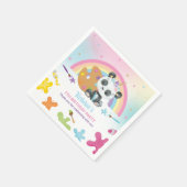 Niedliches Panda Art Craft Party Rainbow Geburtsta Serviette (Ecke)