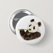 Niedliches Panda, Asiatischer Bär, Wasserfarbtier Button (Vorne & Hinten)
