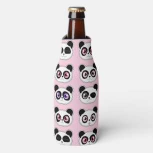 Niedliches Panda-Ausdruck-Rosa Flaschenkühler