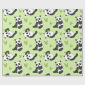Niedliches Panda Bamboo Animal Pattern Geschenk Ni Geschenkpapier (Flach)
