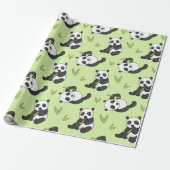 Niedliches Panda Bamboo Animal Pattern Geschenk Ni Geschenkpapier (Ungerollt)