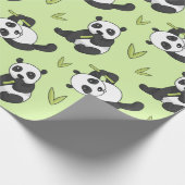 Niedliches Panda Bamboo Animal Pattern Geschenk Ni Geschenkpapier (Ecke)