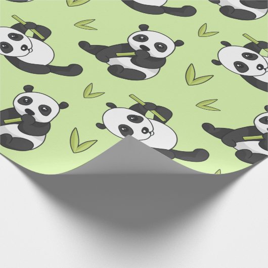 Niedliches Panda Bamboo Animal Pattern Geschenk Ni Geschenkpapier (Ecke)