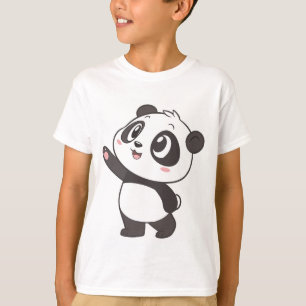 Niedliches Panda Bären Waving - T - Shirt Design v