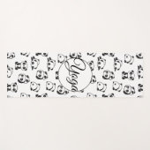 Niedliches Panda-Bärenmuster Schwarz-Weiß (1 Seite Yogamatte (Vorderseite (Horizontal))