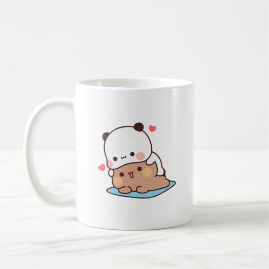 Niedliches Panda-Bärenpaar, Bubu und dudu-Liebe Kaffeetasse (Links)