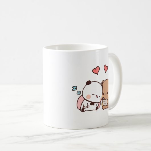 Niedliches Panda-Bärenpaar, Bubu und dudu-Liebe Kaffeetasse (VorderseiteRechts)