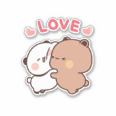 Niedliches Panda-Bärenpaar, Bubu und Dudu-Schläger Aufkleber (Vorderseite)