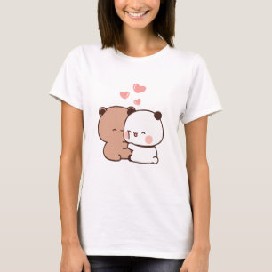 Niedliches Panda-Bärenpaar, Huging-Liebe T-Shirt