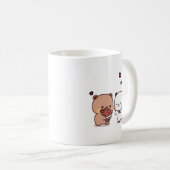 Niedliches Panda-Bärenpaar-Umarmung, Blase und Ges Kaffeetasse (VorderseiteRechts)