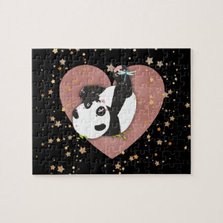 Niedliches Panda-Bärn-Herz für Tierliebhaber Puzzle