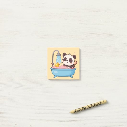 Niedliches Panda Bathtime-Notebook Post-it Klebezettel (Auf Schreibtisch)