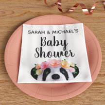 Niedliches Panda Bear Girl Babyduschpapier Napkins