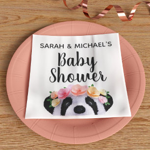 Niedliches Panda Bear Girl Babyduschpapier Napkins Serviette