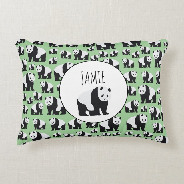 Niedliches Panda Bear Muster Dekokissen (Vorderseite)
