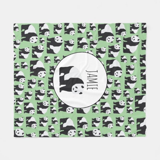 Niedliches Panda Bear Muster Fleecedecke (Vorderseite (Horizontal))