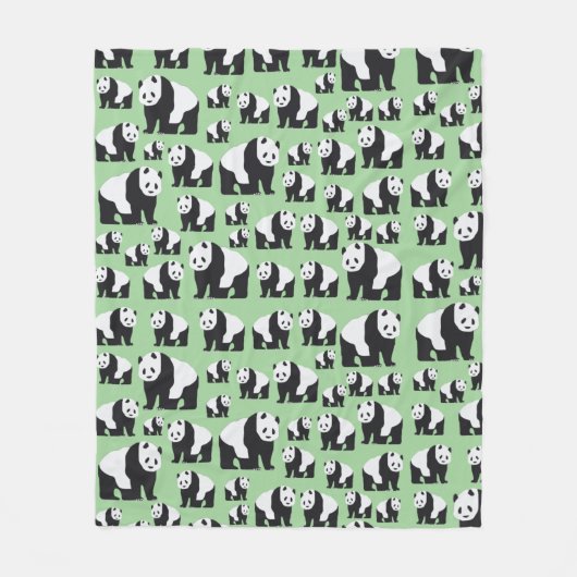 Niedliches Panda Bear Muster Fleecedecke (Vorderseite)