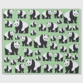 Niedliches Panda Bear Muster Geschenkpapier (Flach)
