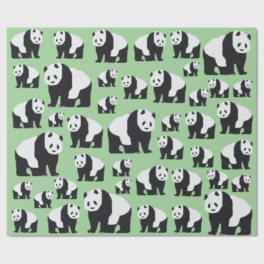 Niedliches Panda Bear Muster Geschenkpapier (Flach)